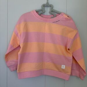 Cozy Pink and Orange Striped Kids Sweatshirt